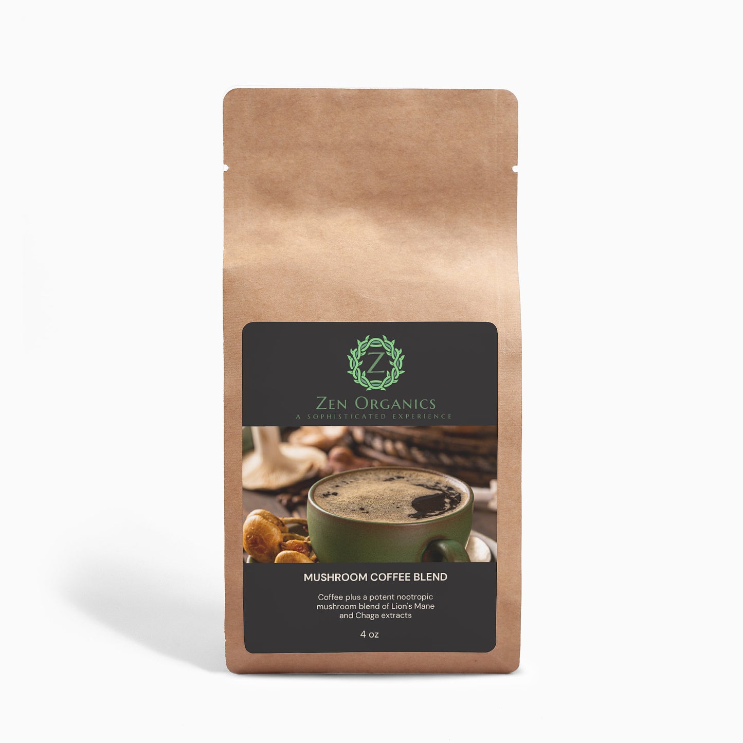 Zen Organics Mushroom Coffee Lion’s Mane & Chaga 4oz