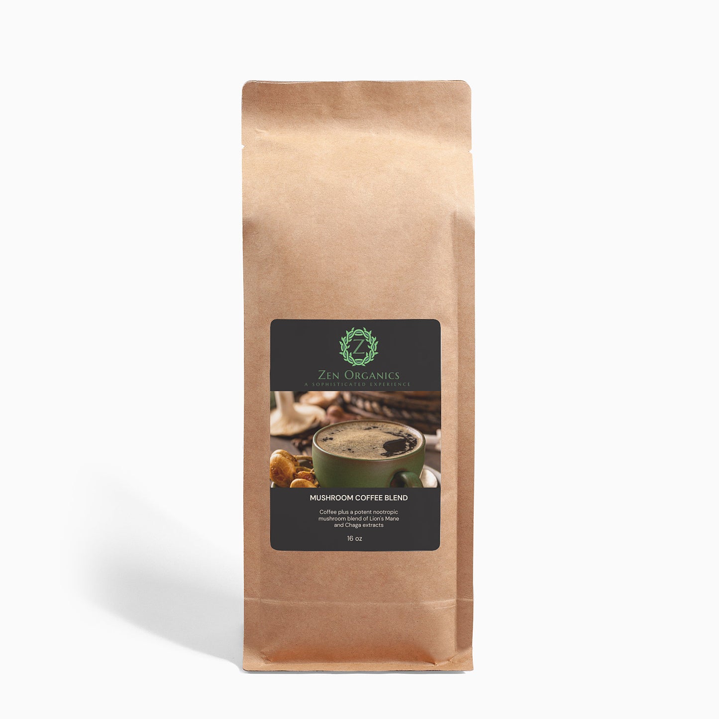 Zen Organics Mushroom Coffee  - Lion’s Mane & Chaga 16oz
