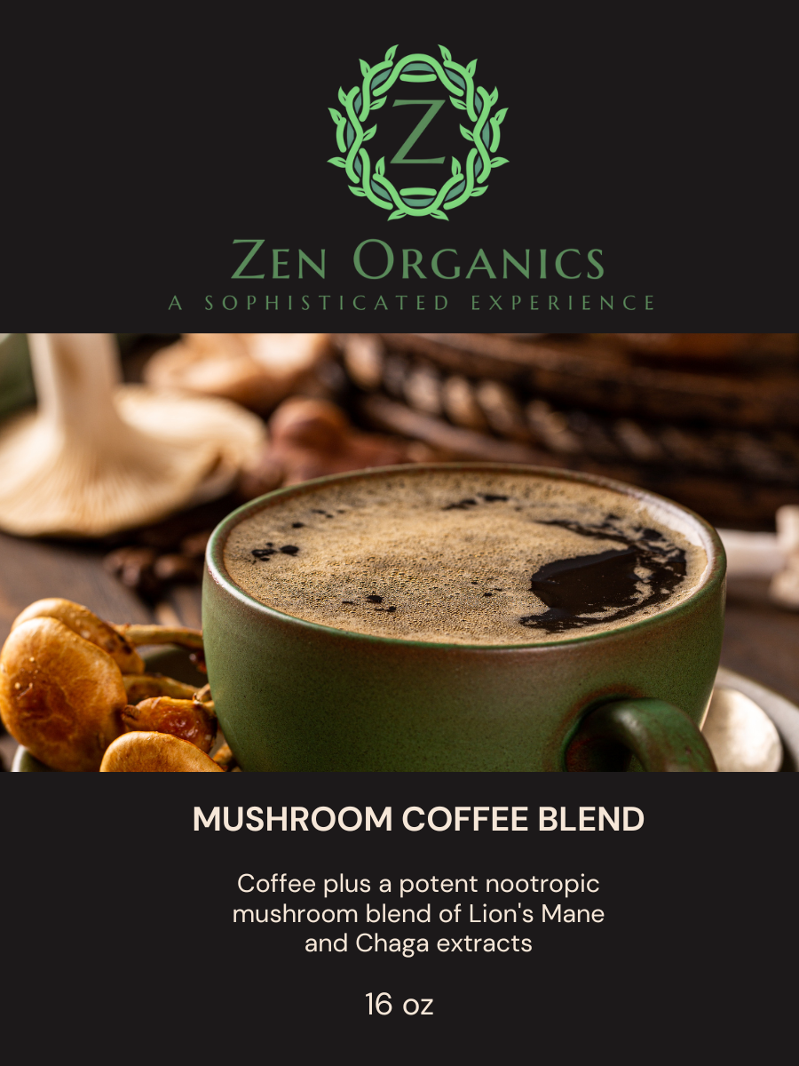 Zen Organics Mushroom Coffee  - Lion’s Mane & Chaga 16oz